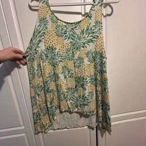 Pineapple Print Sleeveless Top